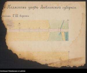 Liniowy plan gubernialnych szosowych dróg w powiecie chełmskim, guberni lubelskiej